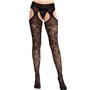Колготки Leg Avenue Cross Hatch Floral Lace Suspender Hose One Size SX2750 Leg Avenue (США) фото - Luxbikini