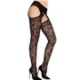 Колготки Leg Avenue Cross Hatch Floral Lace Suspender Hose One Size SX2750 Leg Avenue (США) фото - Luxbikini