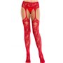 Колготки Leg Avenue Net Stockings with Attached Garter Belt One Size Red SX2751 Leg Avenue (США) фото - Luxbikini