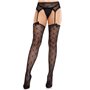 Колготки-панчохи Leg Avenue Heart Garterbelt Stockings One Size Black SX2759 Leg Avenue (США) фото - Luxbikini