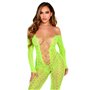 Бодістокінг Leg Avenue Crotchless Footless Lingerie Bodystocking One Size Neon Green SX2777 Leg Avenue (США) фото - Luxbikini