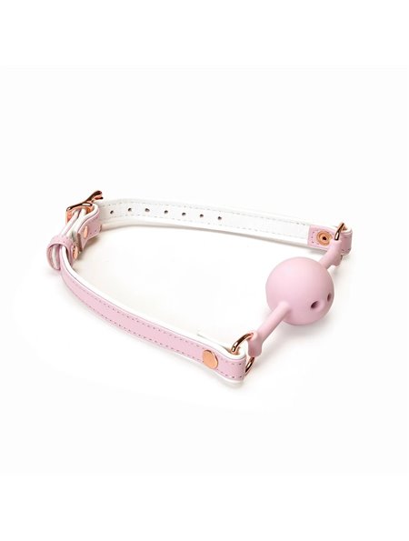 Кляп Liebe Seele White & Pink Fairy Goat Leather Ball Gag SX2825 Liebe Seele (Японія) фото - Luxbikini