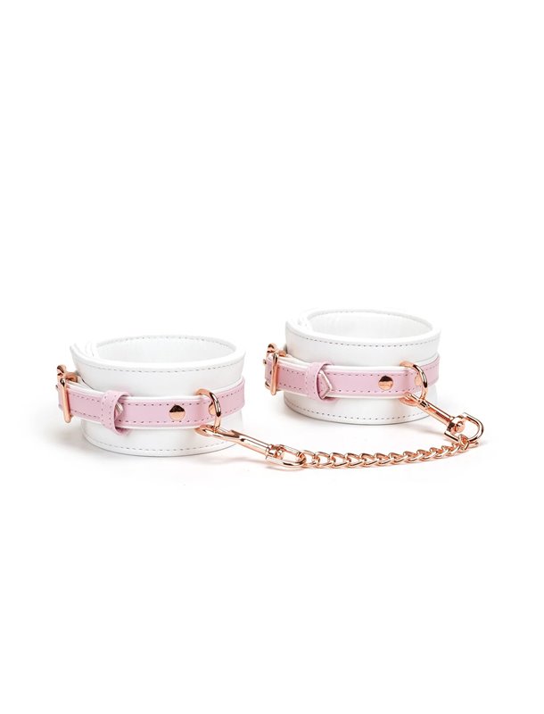 Наручники Liebe Seele White & Pink Fairy Goat Leather Hand Cuffs SX2827 Liebe Seele (Японія) фото - Luxbikini