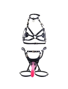 Сбруя зі страпоном LOCKINK SEVANDA Queen Sheba Set with Pink Dildo SX2837 LOCKINK (Китай) фото - Luxbikini