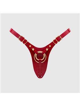 Трусики для страпона Strap-On-Me Leatherette Harness Fabulous - One Size - Red Glossy SX2853 Strap-On-Me (Франція) фото - Lux...