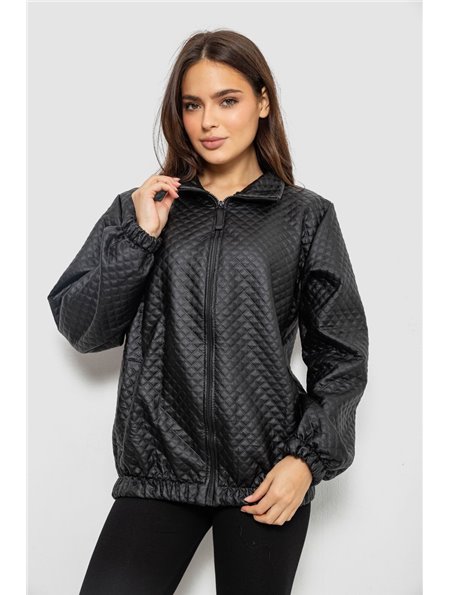 Бомбер жіночий з принтом, колір чорний, 257R72-2 257R72-2 AGER фото - Luxbikini