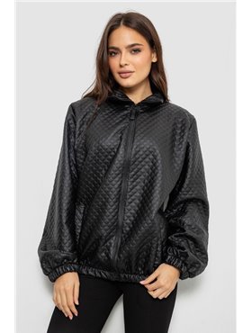 Бомбер жіночий з принтом, колір чорний, 257R72-3 257R72-3 AGER фото - Luxbikini