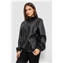 Бомбер жіночий з принтом, колір чорний, 257R72-3 257R72-3 AGER фото - Luxbikini
