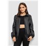 Бомбер жіночий з принтом, колір чорний, 257R72-4 257R72-4 AGER фото - Luxbikini