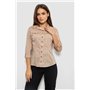 Сорочка жіноча однотонна, колір світло-бежевий, 230R068-6 230R068-6 AGER фото - Luxbikini
