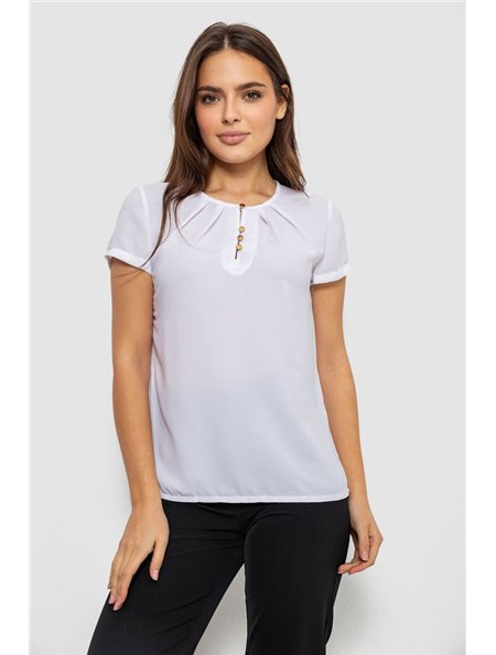 Блуза однотонна, колір білий, 230R112 230R112 AGER фото - Luxbikini