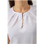 Блуза однотонна, колір білий, 230R112 230R112 AGER фото - Luxbikini