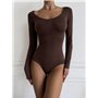 Коричневий коригуючий боді із довгими рукавами DO3855 DO3855 Ghazel фото - Luxbikini