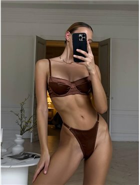 Білизна жіноча коричнева DO3820/1 DO3820/1 Ghazel фото - Luxbikini