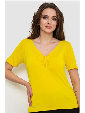 Футболка жіноча, колір жовтий, 186R609 186R609 AGER фото - Luxbikini