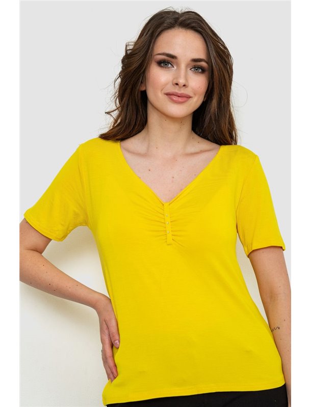 Футболка жіноча, колір жовтий, 186R609 186R609 AGER фото - Luxbikini