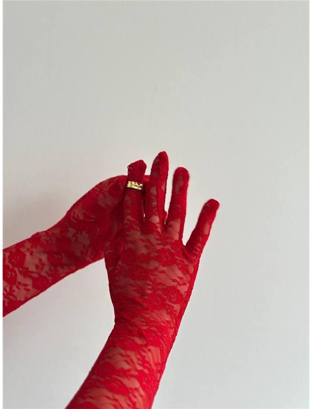 Мереживні червоні рукавички довгі AS3890/1 AS3890/1-універсал Ghazel фото - Luxbikini