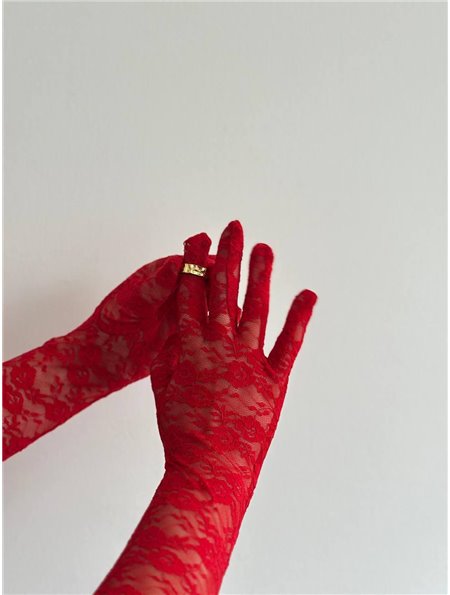 Мереживні червоні рукавички довгі AS3890/1 AS3890/1-універсал Ghazel фото - Luxbikini