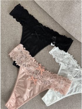 Гарні атласні трусики із мереживом DO3863 DO3863 Ghazel фото - Luxbikini