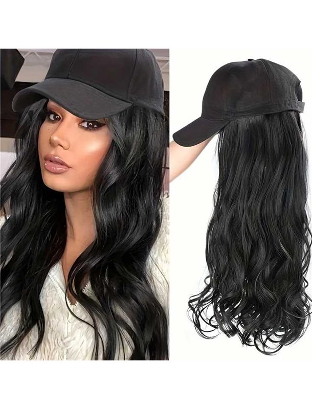 Перука кепка з хвилястим волоссям 60 см Брюнетка X00001186-1 China фото - Luxbikini