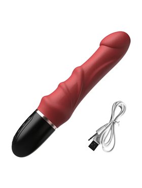 Реалістичний силіконовий вібратор водонепроникний 23.5 см Червоний X00001196-2 China фото - Luxbikini