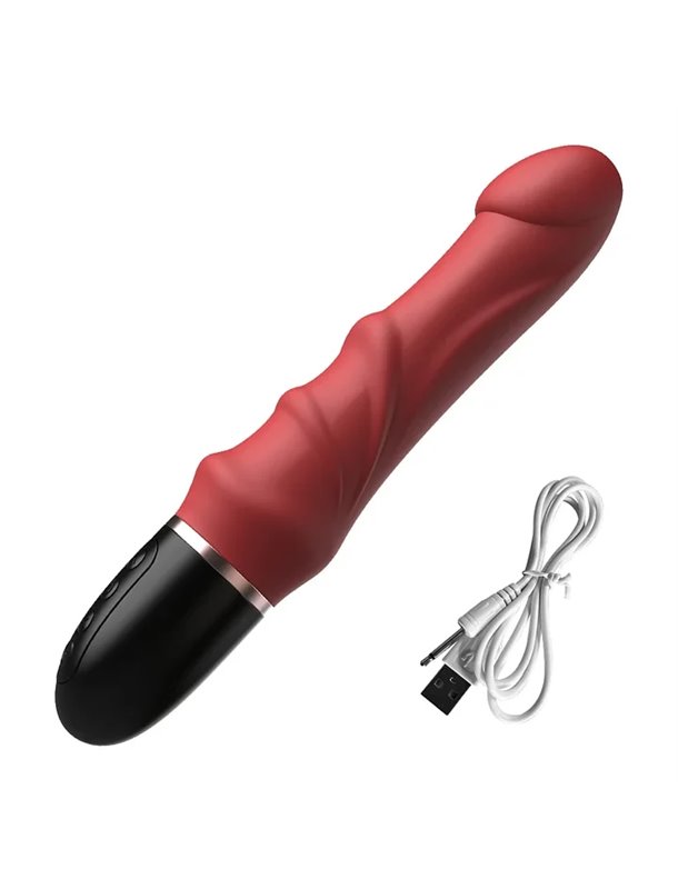 Реалістичний силіконовий вібратор водонепроникний 23.5 см Червоний X00001196-2 China фото - Luxbikini