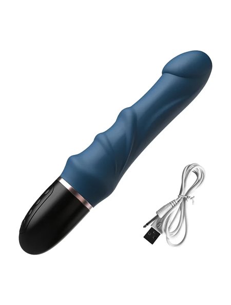 Реалістичний силіконовий вібратор водонепроникний 23.5 см Синій X00001196-3 China фото - Luxbikini