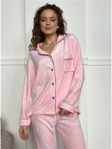 Тепла рожева піжамка на гудзиках DO3878/1 DO3878/1 Ghazel фото - Luxbikini