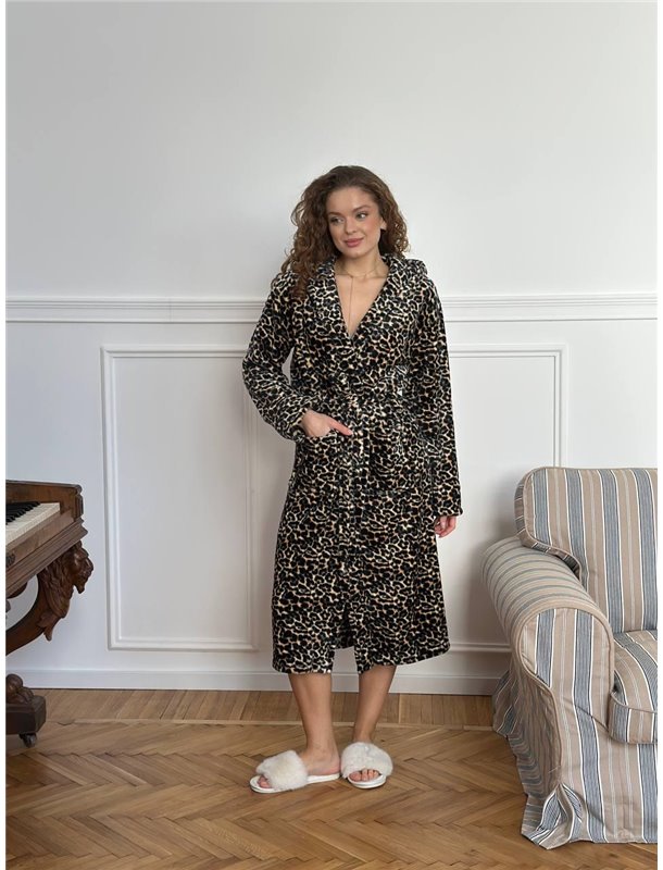Халат теплий леопардовий DO3819 DO3819 Ghazel фото - Luxbikini