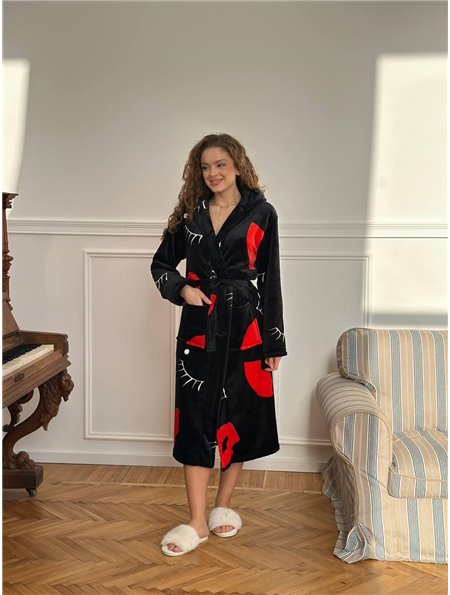 Халат теплий чорний DO3818 DO3818 Ghazel фото - Luxbikini