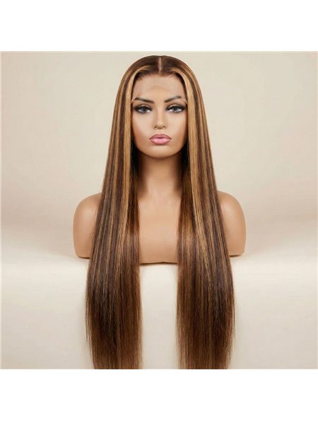 Довга перука з прямого штучного волосся омбре 70 см Каштановий з Блонд X00001200 China фото - Luxbikini