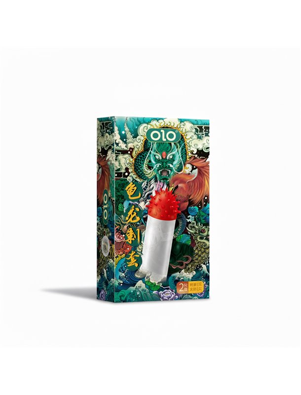 Презервативи стимулюючий з вусиками OLO Dragon з силіконовою змазкою 18 см 2 шт. X00001202-1 China фото - Luxbikini