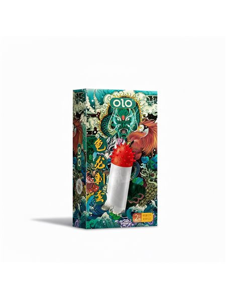 Презервативи стимулюючий з вусиками OLO Dragon з силіконовою змазкою 18 см 2 шт. X00001202-1 China фото - Luxbikini