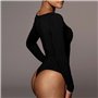 Сексуальний облягаючий боді комбідрес із квадратним вирізом - чорний КОМБ-КВ-ВЫР-ЧОР-2  фото - Luxbikini