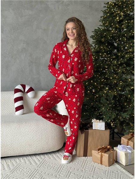 Червона новорічна піжама DO3926/1 Ghazel фото - Luxbikini
