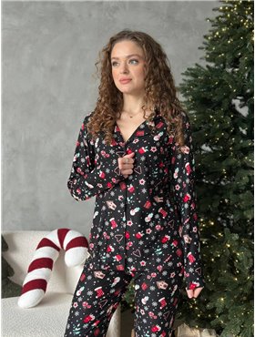 Чорна новорічна піжама DO3926 Ghazel фото - Luxbikini