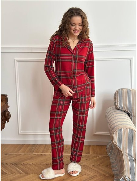 Піжама у велику червону клітинку DO3893 Ghazel фото - Luxbikini