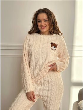 Біла піжамка із ведмедиком DO3879 DO3879 Ghazel фото - Luxbikini