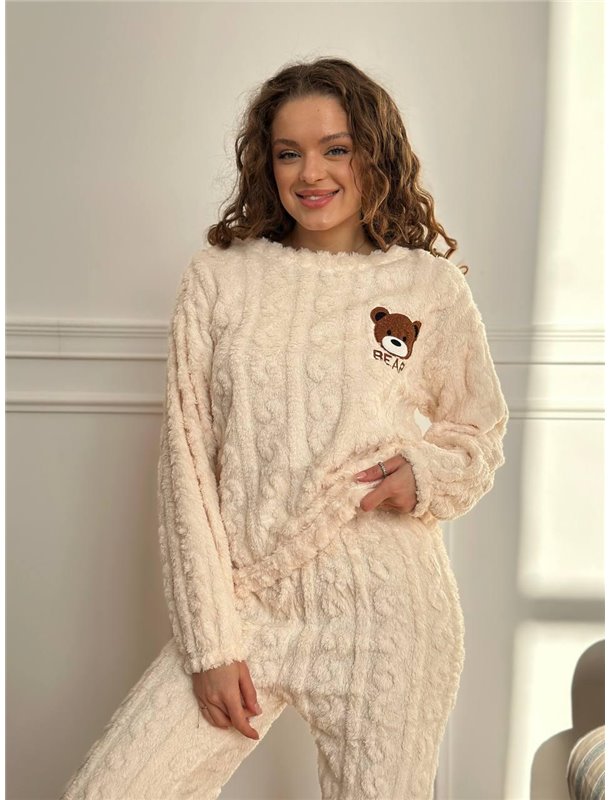 Біла піжамка із ведмедиком DO3879 DO3879 Ghazel фото - Luxbikini