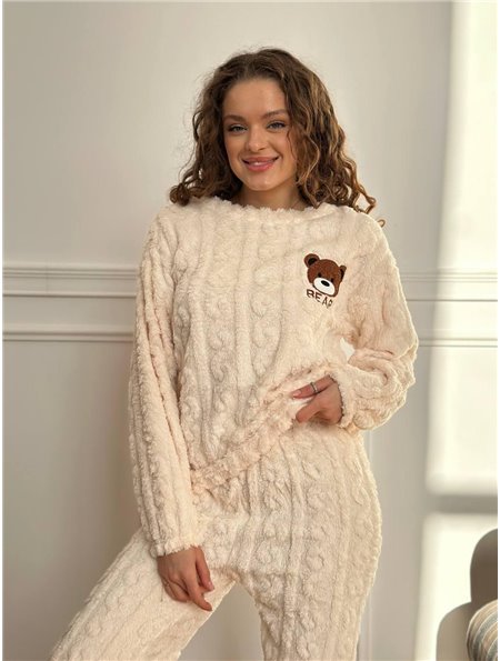 Біла піжамка із ведмедиком DO3879 DO3879 Ghazel фото - Luxbikini