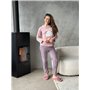 Тепла розова піжама з сірими штанами та милим принтом DO3907 Ghazel фото - Luxbikini