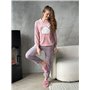 Тепла розова піжама з сірими штанами та милим принтом DO3907 Ghazel фото - Luxbikini