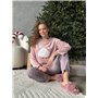 Тепла розова піжама з сірими штанами та милим принтом DO3907 Ghazel фото - Luxbikini