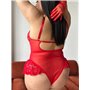 Червоний сітчастий боді з відкритою спиною DO3929 Ghazel фото - Luxbikini