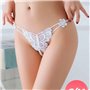 Трусики стрінги метелик мереживні з намистинами та доступом M/L білі X00001210-2 China фото - Luxbikini