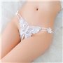 Трусики стрінги метелик мереживні з намистинами та доступом M/L білі X00001210-2 China фото - Luxbikini