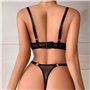 Комплект білизни еротичний (бюстгальтер та трусики) прозорий без візерунків S-M-L Чорний X00001219 China фото - Luxbikini
