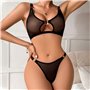 Комплект білизни еротичний (бюстгальтер та трусики) прозорий без візерунків S-M-L Чорний X00001219 China фото - Luxbikini