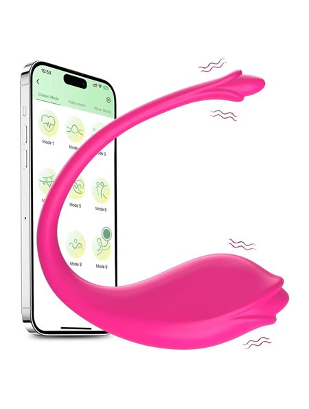 Силіконовий смарт вібратор міні масажер точки G та клітора керування додатком для жінок Рожевий X00001223 China фото - Luxbikini