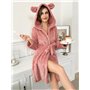 Махровий халат з сердечками вушками та капюшоном - пудра ХАЛ-МАХ-КАП-ВУШ-СЕРД  фото - Luxbikini